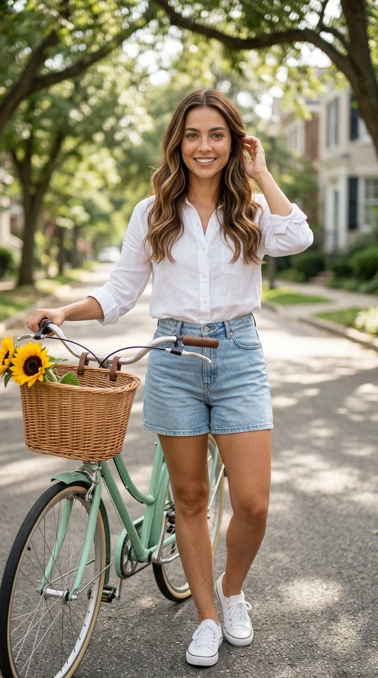 Ensaio casual: Com bicicleta e girassóis